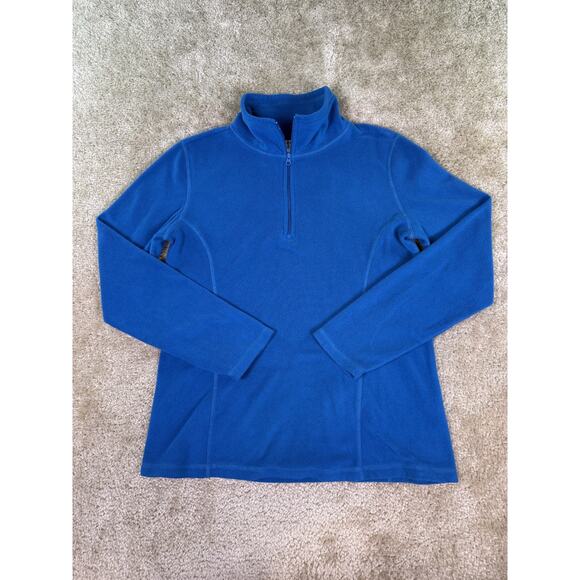 OLD NAVY Womens Size M Pull Over Blue Fleece Sweatshirt 1/4 Zip Up Stretch E222 - Picture 1 of 8